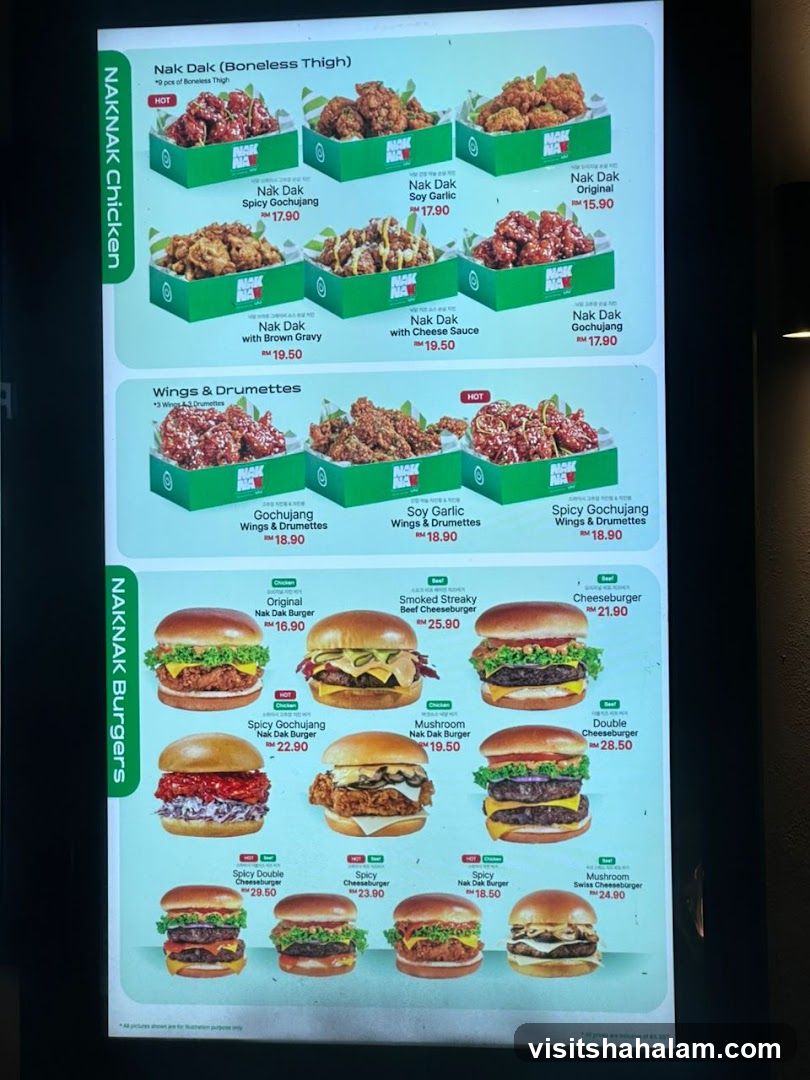 NAKNAK Chicken and Burgers Menu