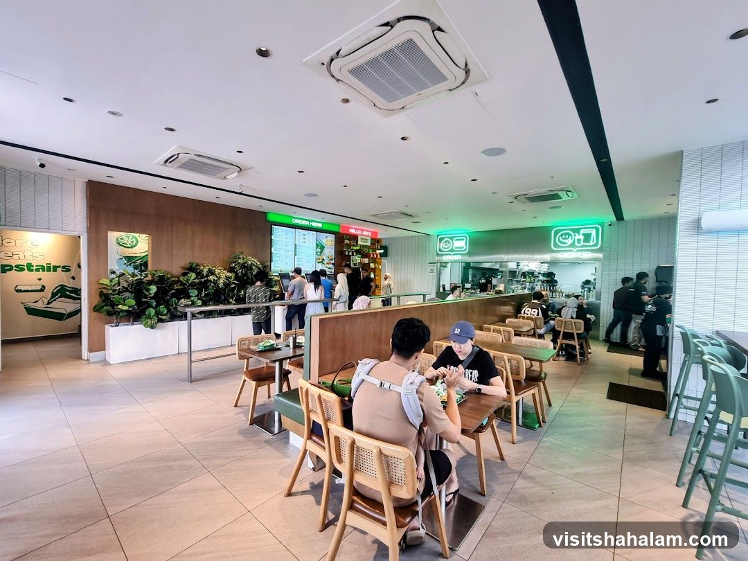 Restaurant Interior with Dining Area and Order Counter