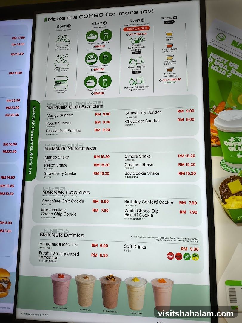 NakNak Desserts & Drinks Menu