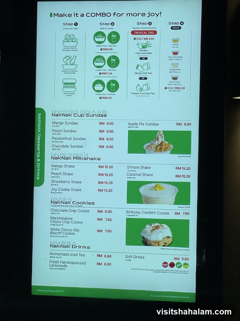 NakNak Desserts & Drinks Menu