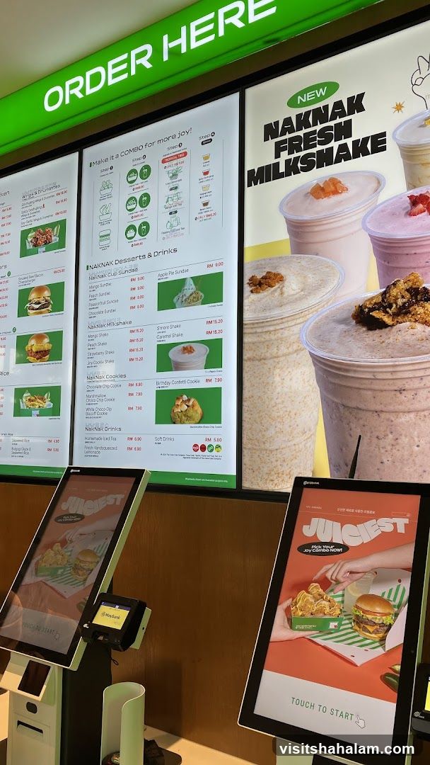 Order Here Menu and Kiosks