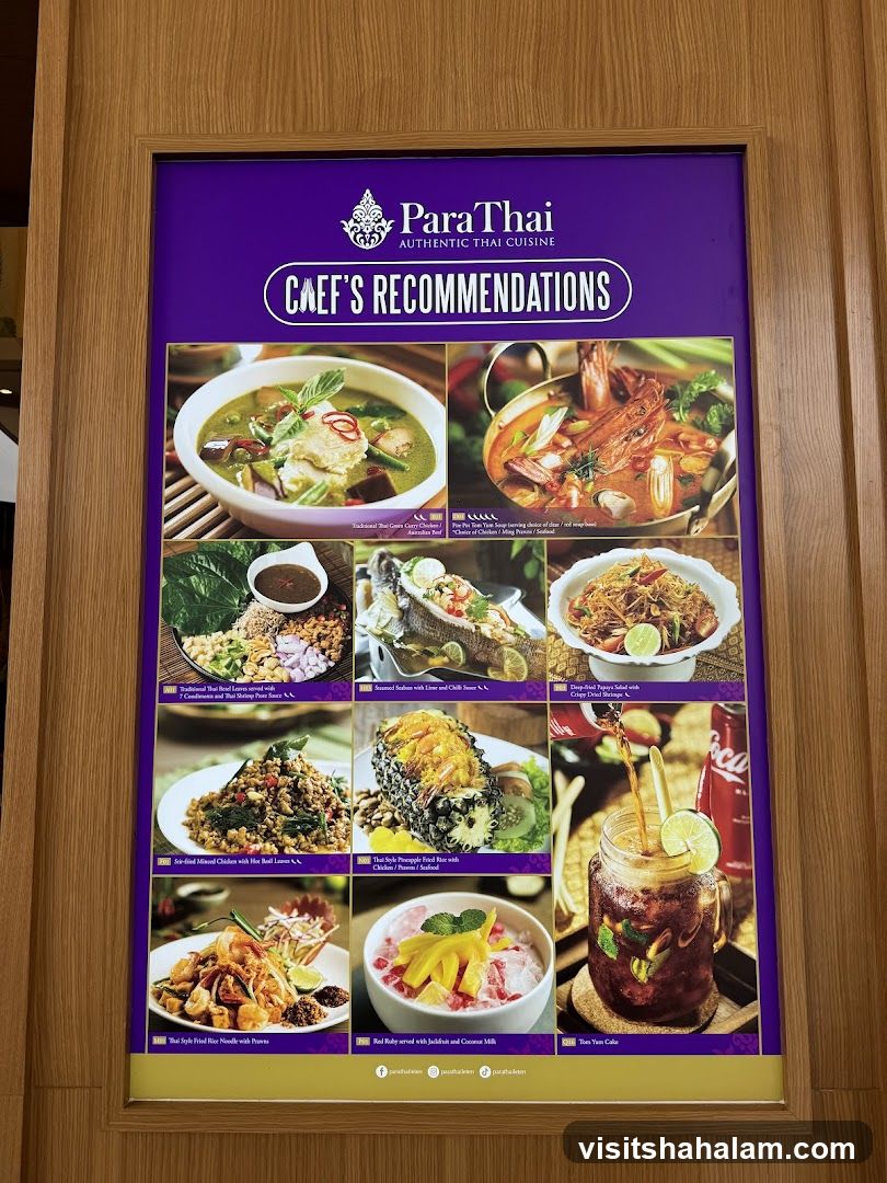 Chef's Recommendations Menu