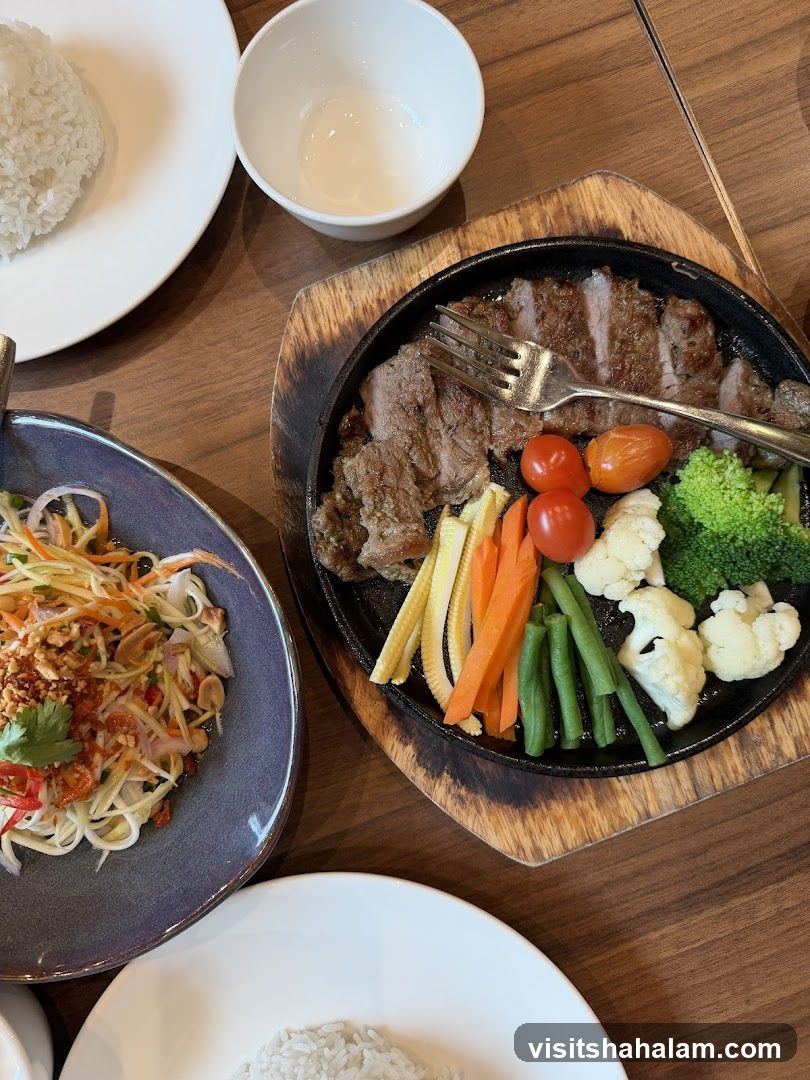 Sizzling Steak and Salad