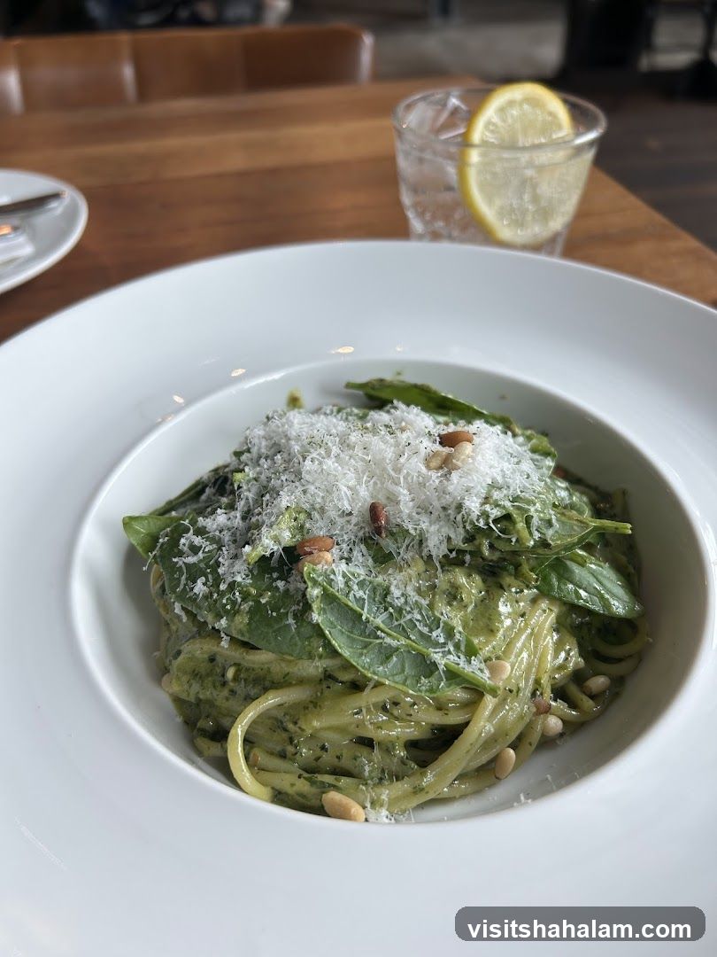 Pasta with Pesto and Pine Nuts