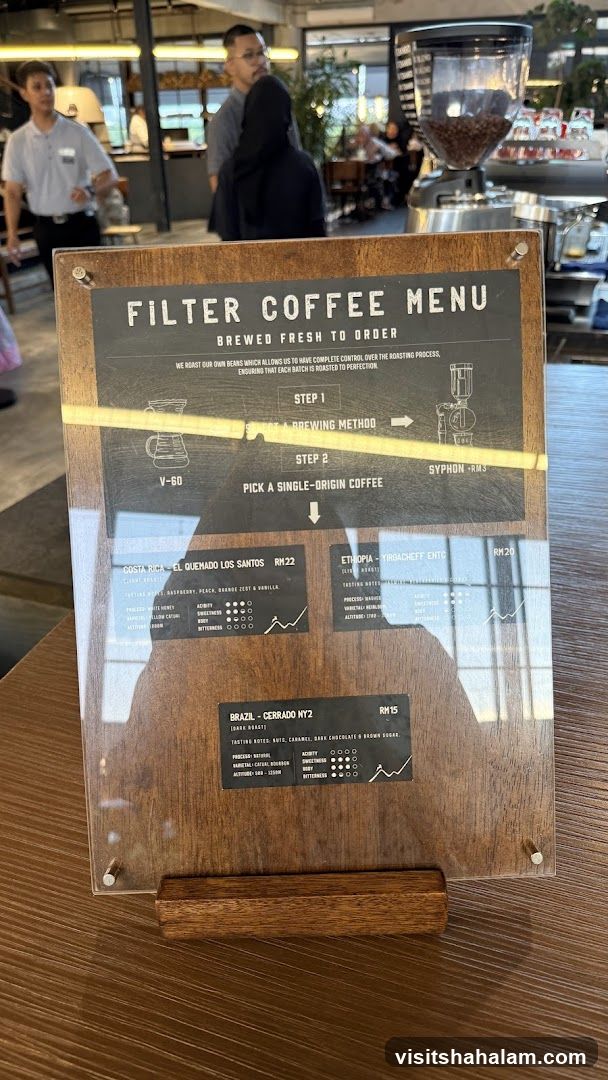 FILTER COFFEE MENU