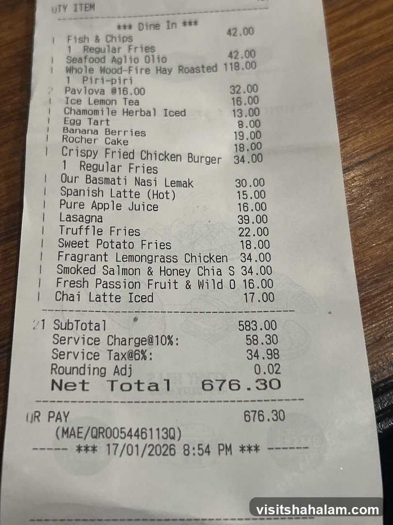 Dine In Receipt