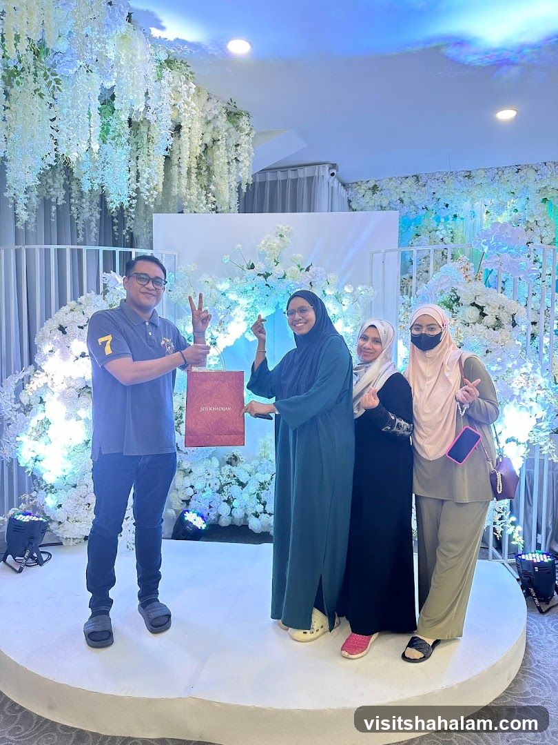 People Posing with a Gift Bag