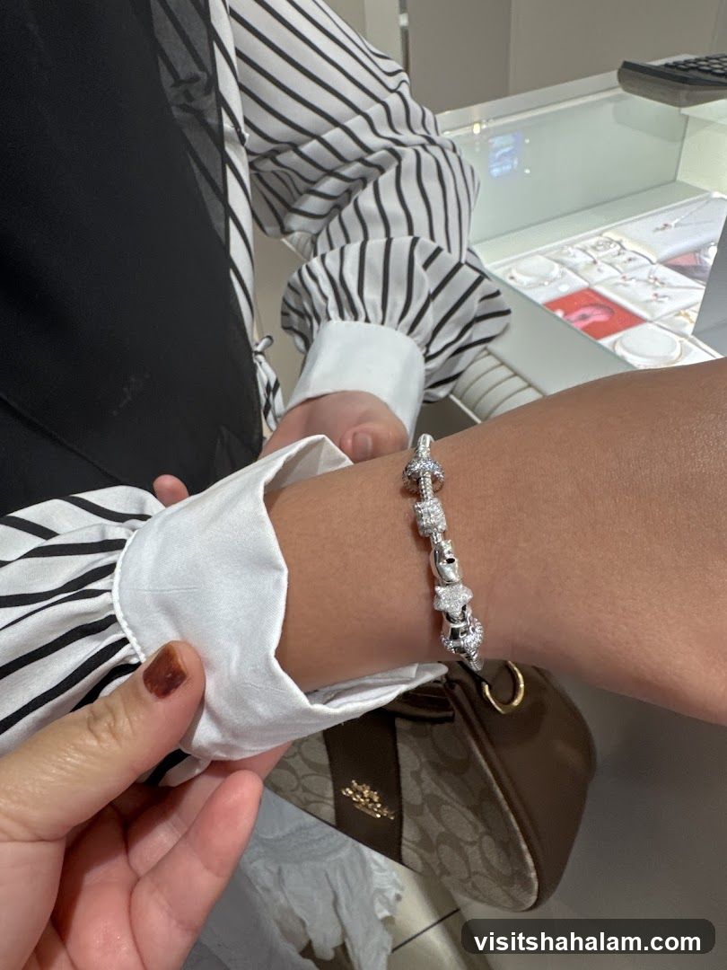 Woman wearing a bracelet