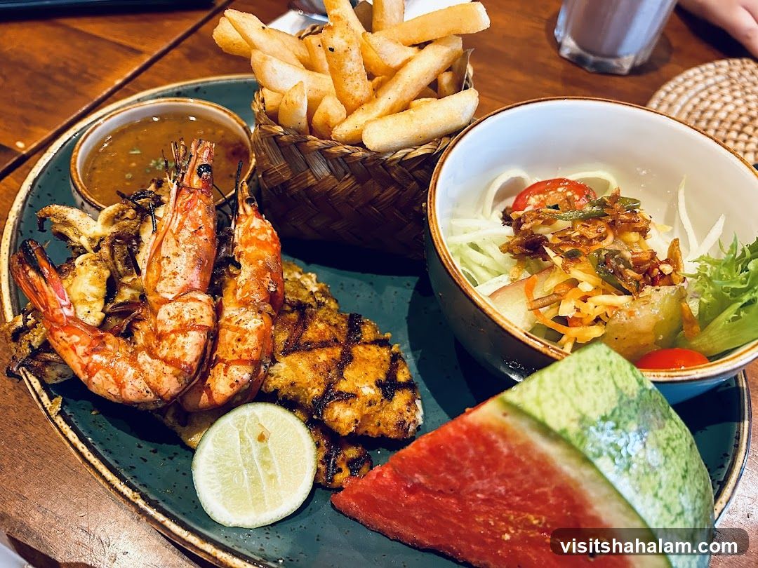 Seafood Platter with Fries and Salad