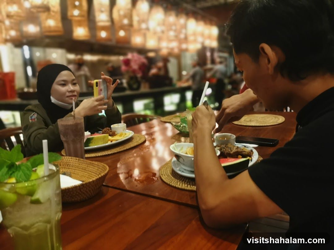 People dining at a restaurant