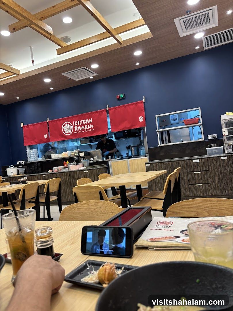 Restaurant Interior with Ramen Banners