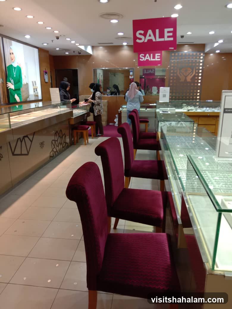 Jewelry Store Interior with Sale Signs