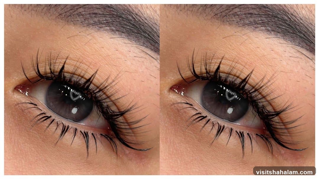 Close-up of a woman's eye with dramatic eyelashes