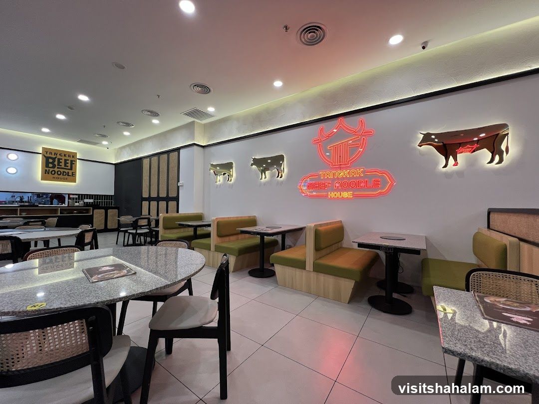 Restaurant Interior with Neon Signage