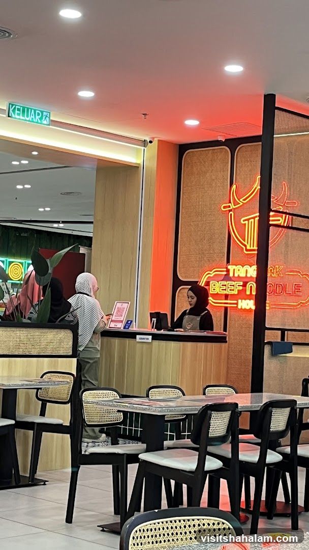 Restaurant Interior with Neon Signage