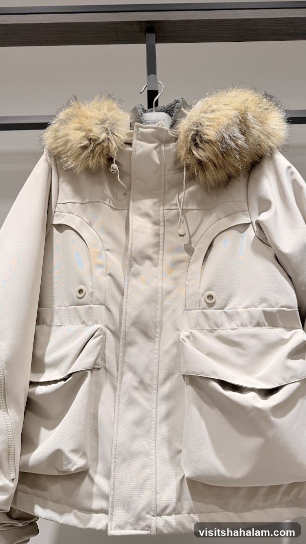 Beige Parka with Fur Hood