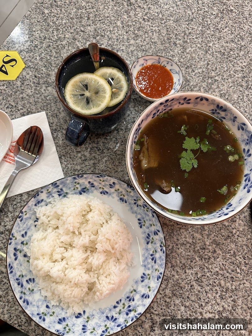 Meal with Rice and Soup