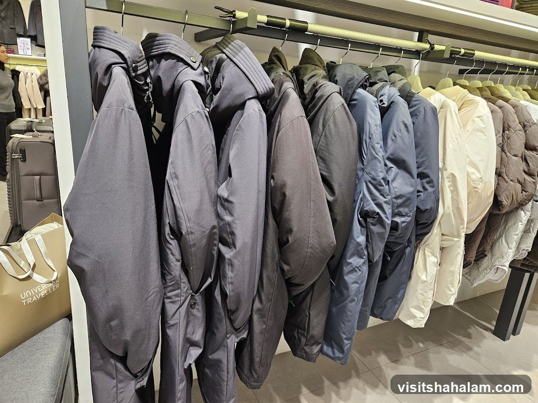 Coats on display