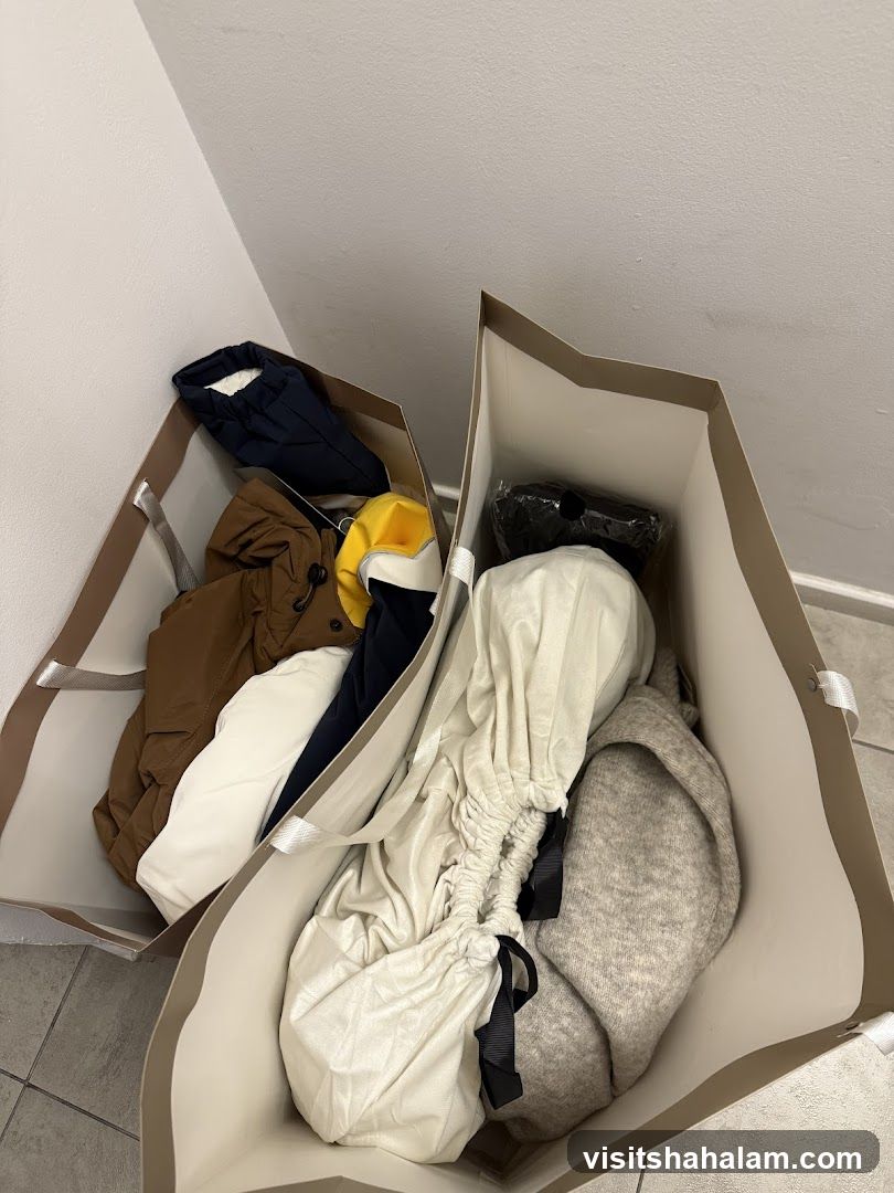Shopping Bags with Clothes