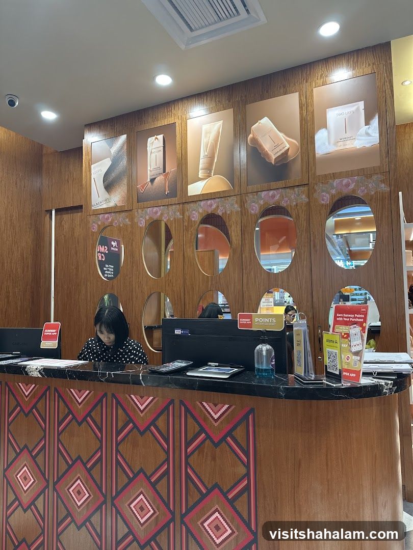 Reception Desk with Product Displays