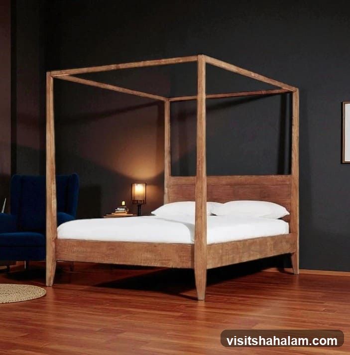 Four-poster bed in a room
