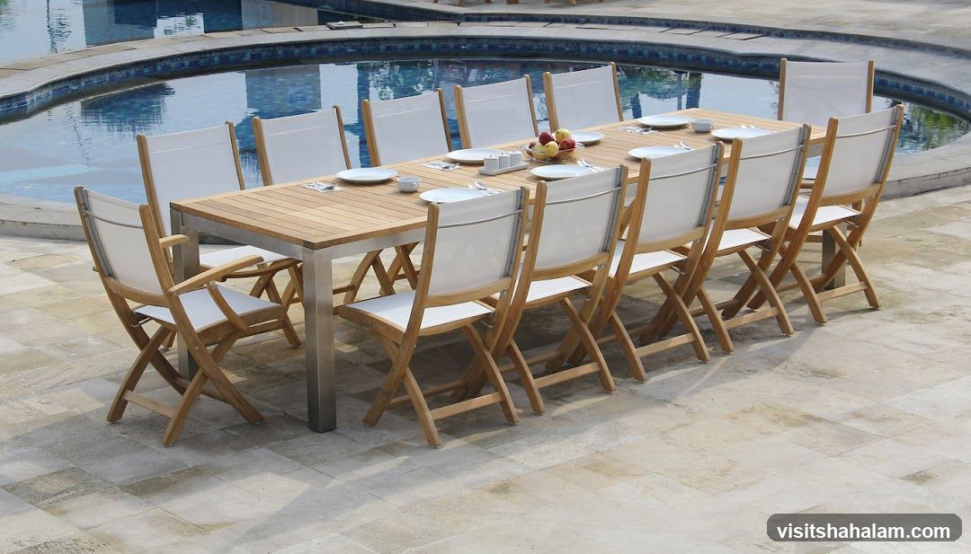 Outdoor Dining Set by Pool