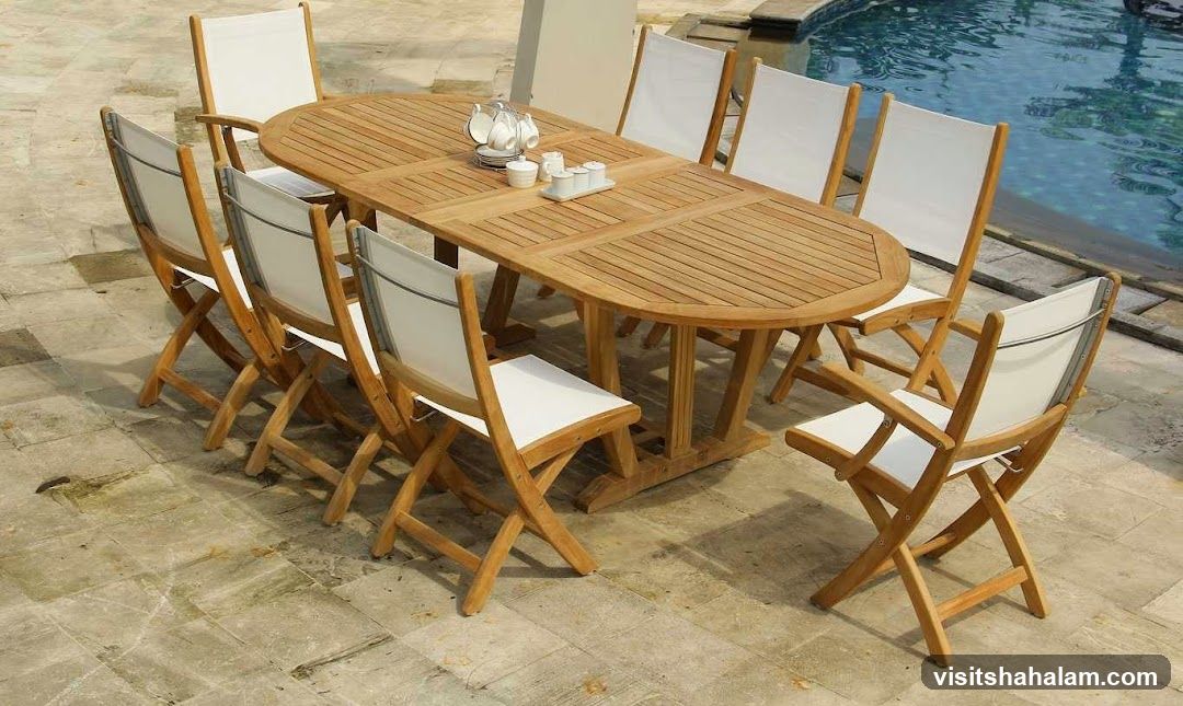 Outdoor Dining Set by Pool