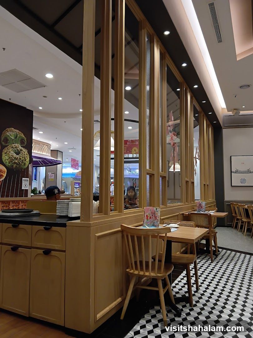 Restaurant Interior with Wooden Partitions