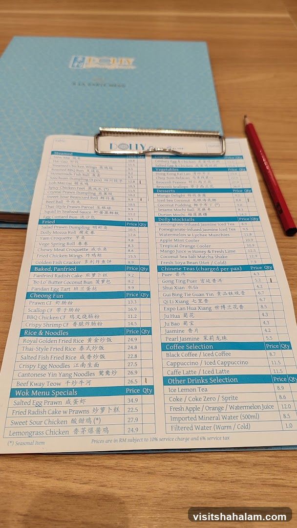 DOLLY Dim Sum Menu