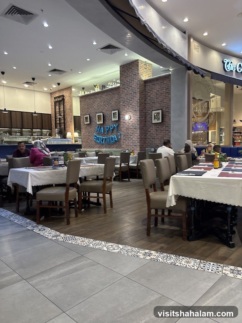 Restaurant Interior with Birthday Decorations