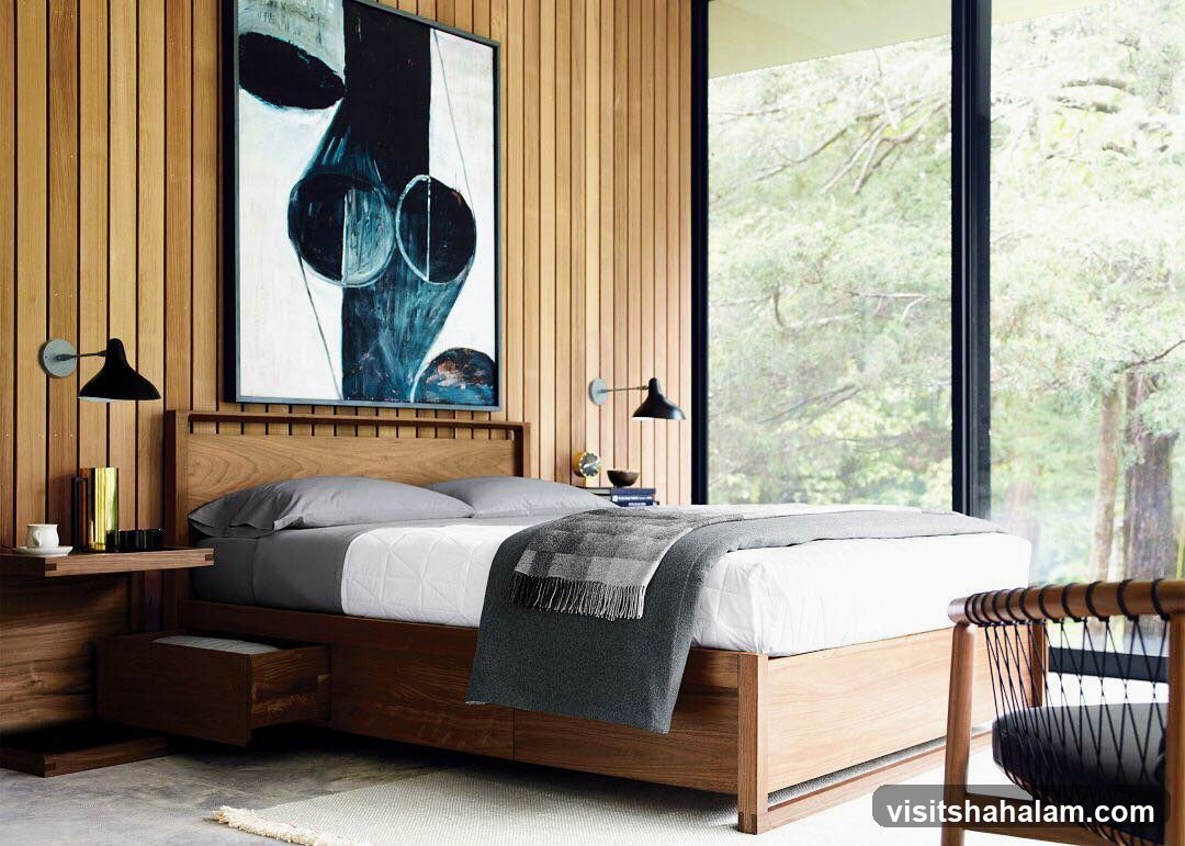 Modern Bedroom with Abstract Art