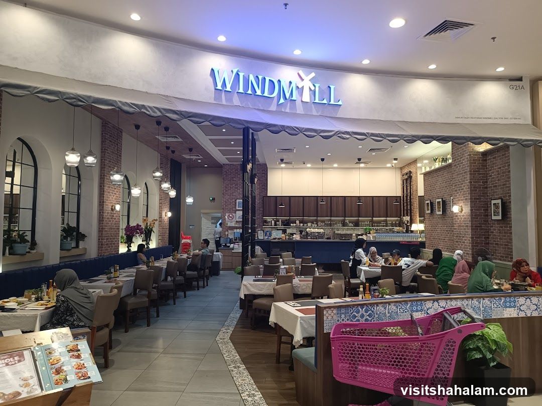 Restaurant Interior with Signage