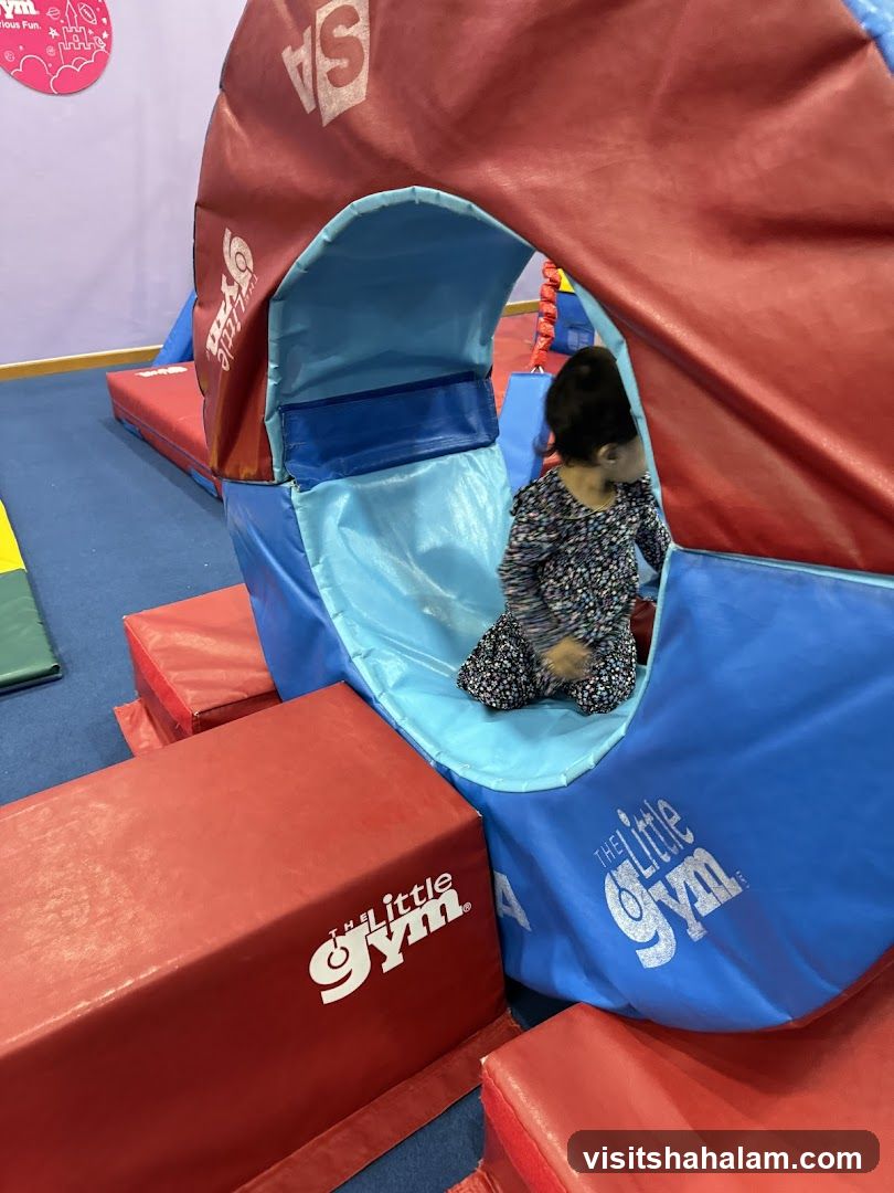 Child playing in a gym