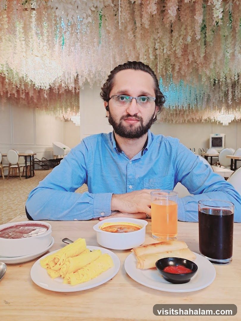 Man at a table with food