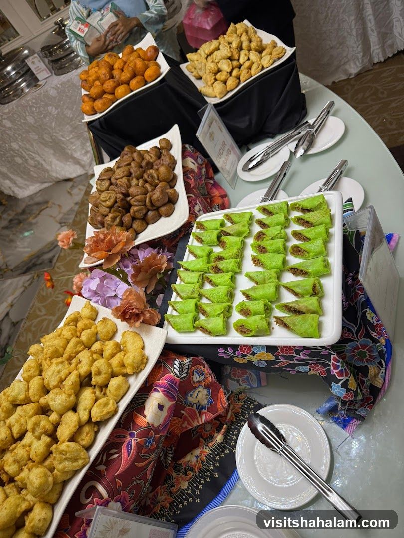 Buffet Spread of Assorted Fried Snacks and Desserts