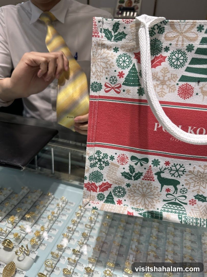 Jewelry Display with Festive Bag