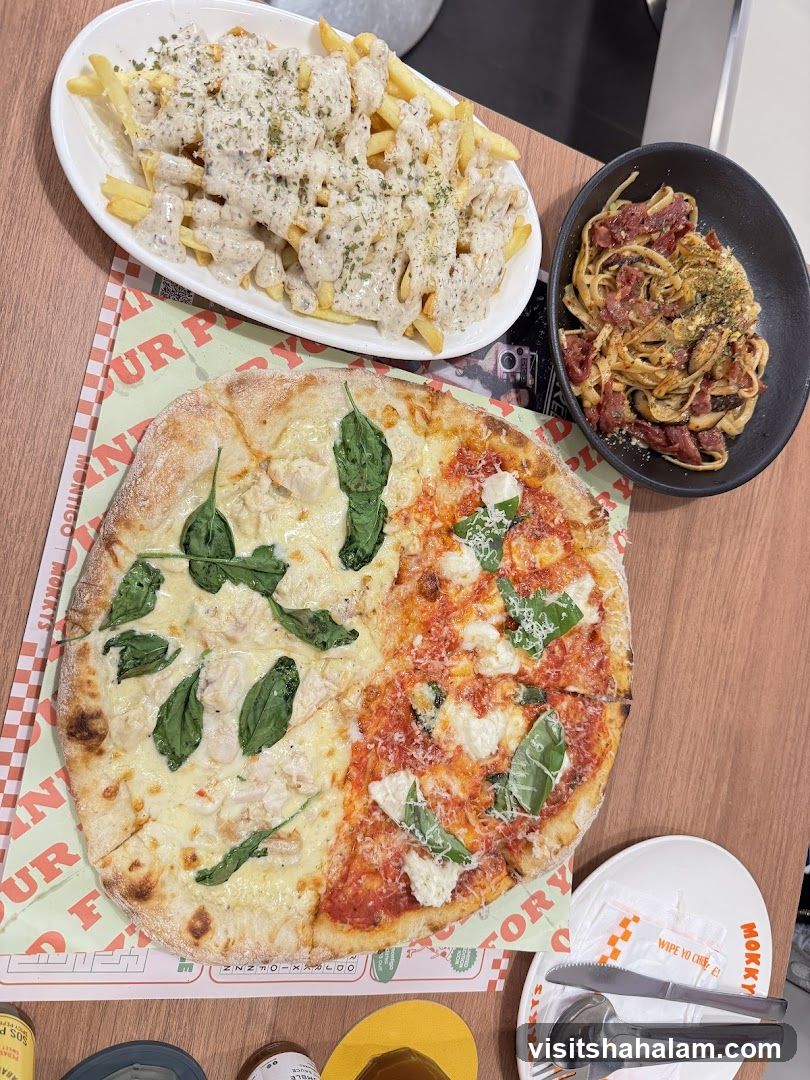 Pizza, Fries, and Pasta