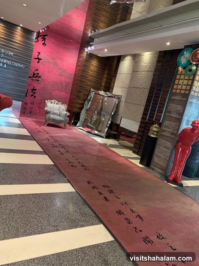 Hallway with Artwork and Sculptures