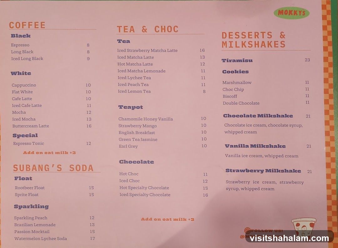 Mokky's Menu