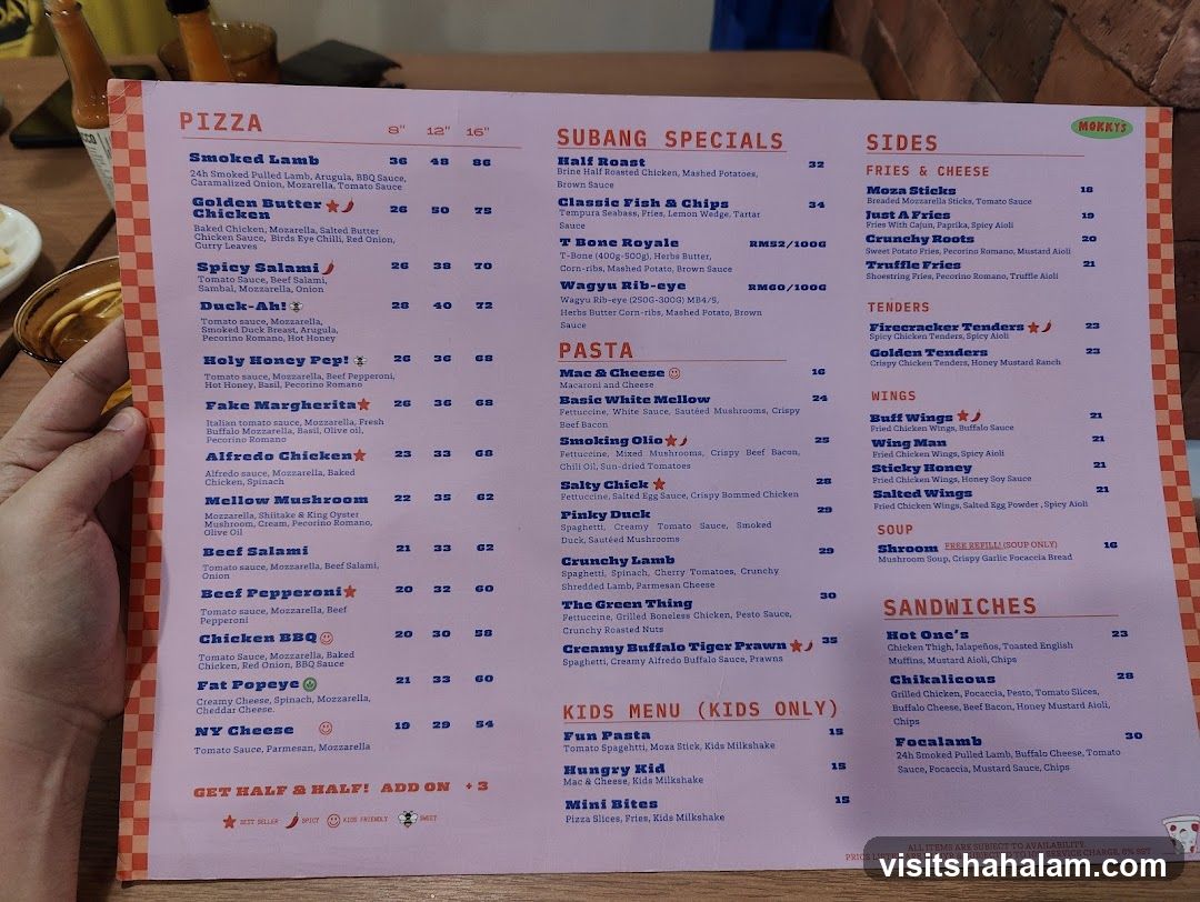 MOKKYS PIZZA SUBANG SPECIALS SIDES