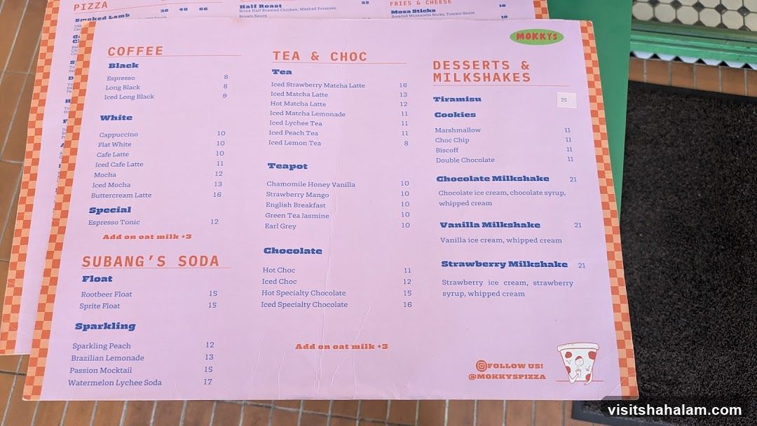 Mokky's Menu
