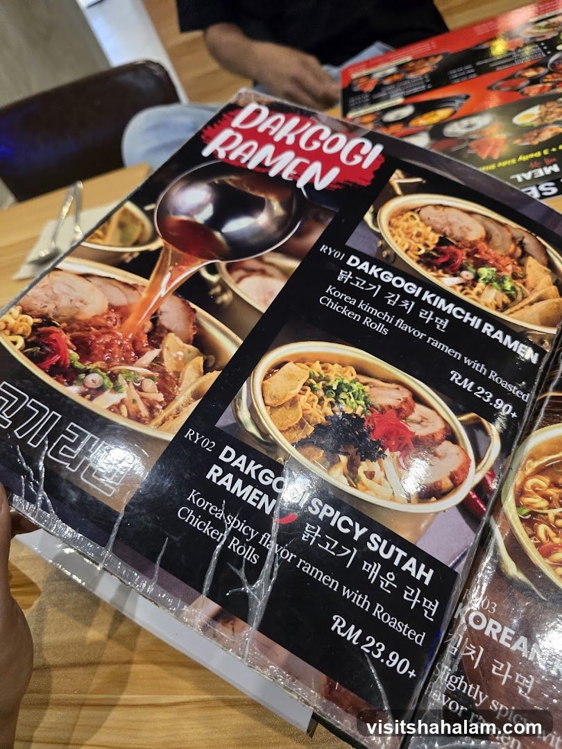 Dakgogi Ramen Menu