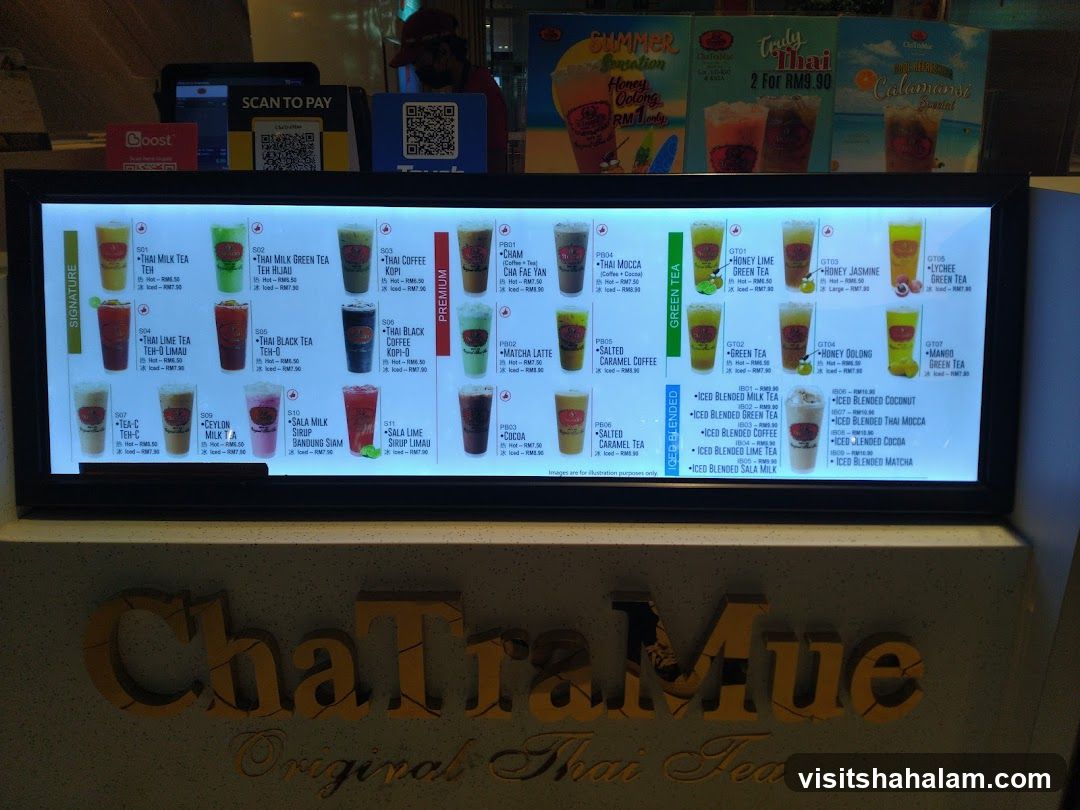 ChatraMue Original Thai Tea Menu
