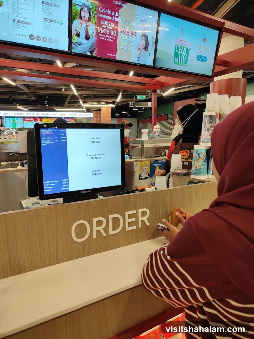 Ordering at a beverage counter