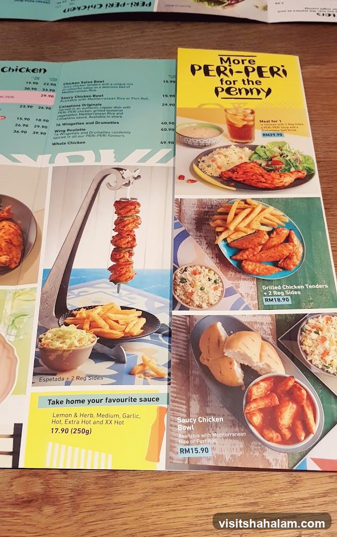 PERI-PERI Chicken Menu