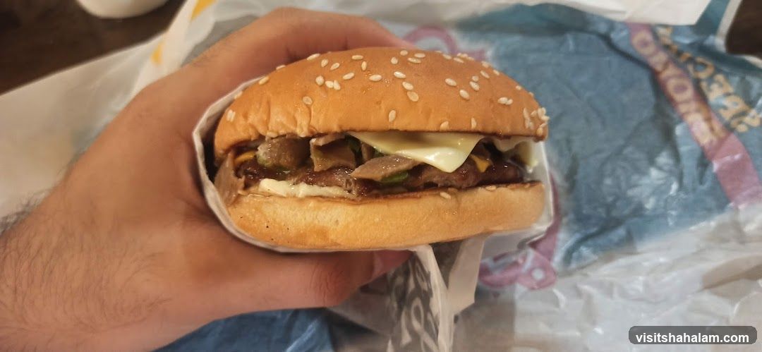 Burger with Cheese and Mushrooms