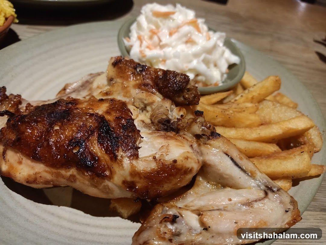 Grilled Chicken with Fries and Coleslaw