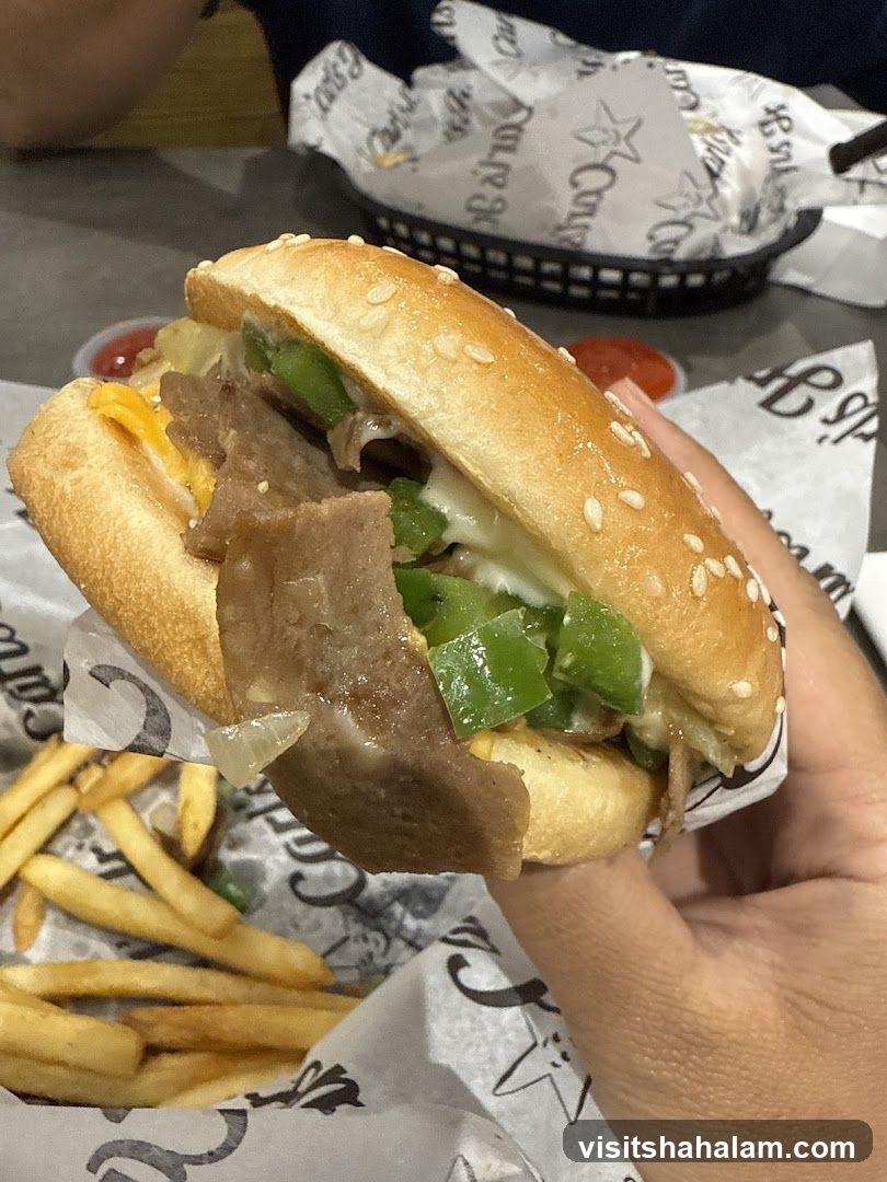 Cheesesteak Burger with Fries