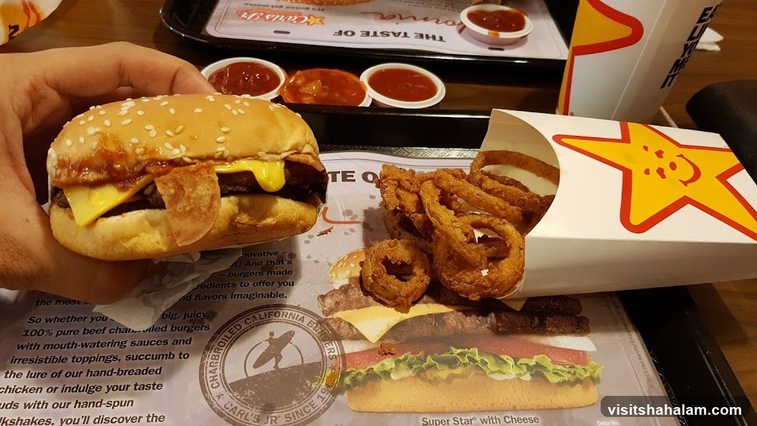 Burger and Onion Rings