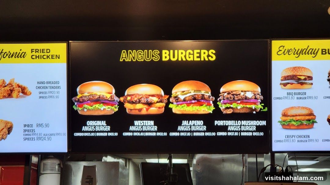 Angus Burgers Menu